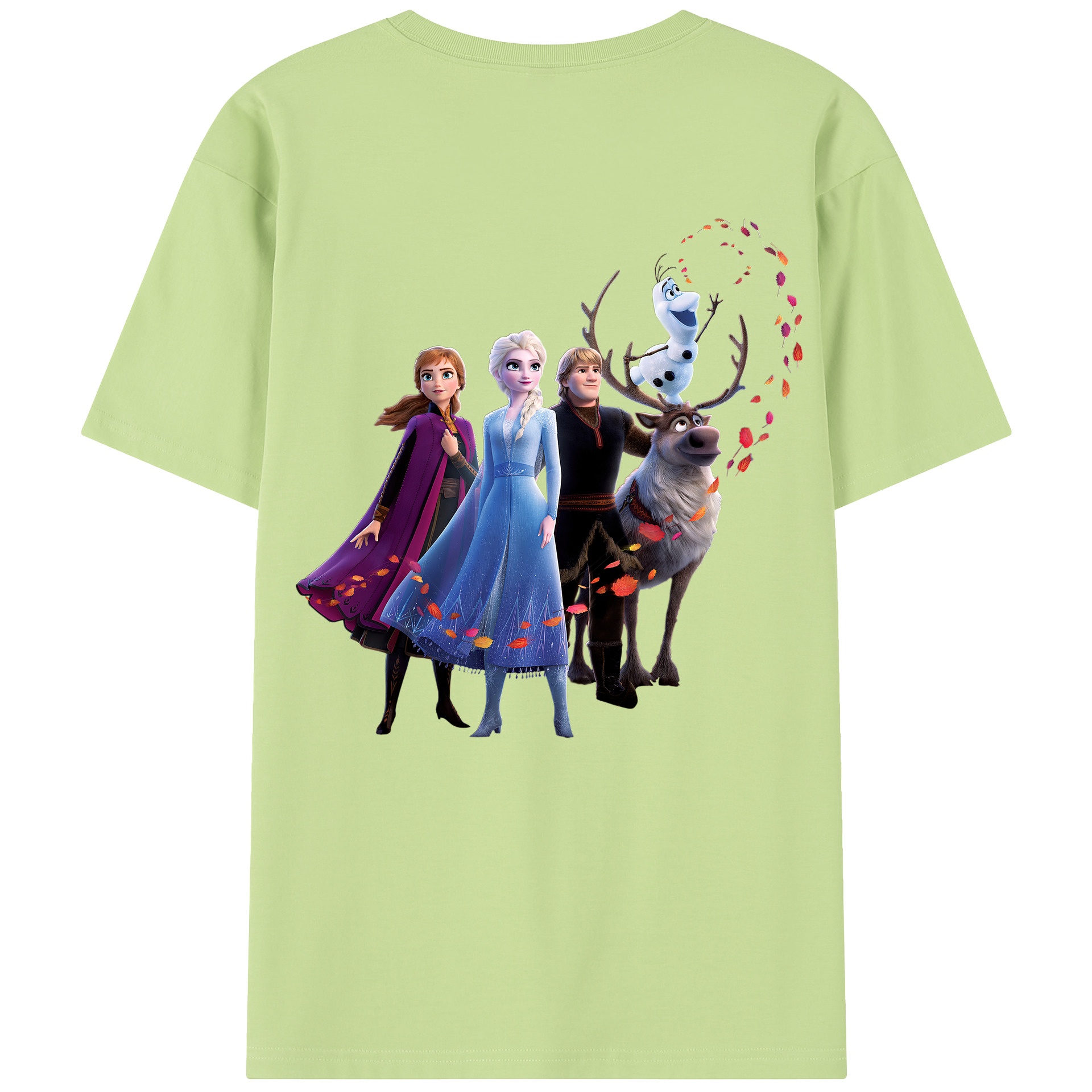 （画像用） アナと雪の女王 アンナ エルサ Frozen Anna Elsa 綿100％半袖Tシャツ（背面プリント）